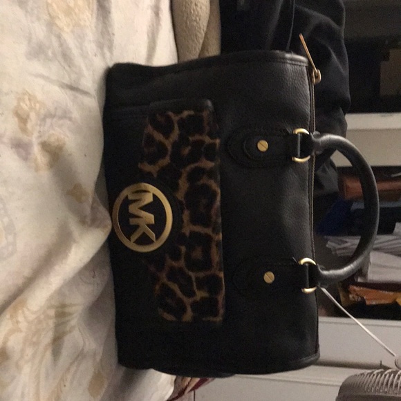 Michael Kors Bags Black And Cheetah Bag Poshmark